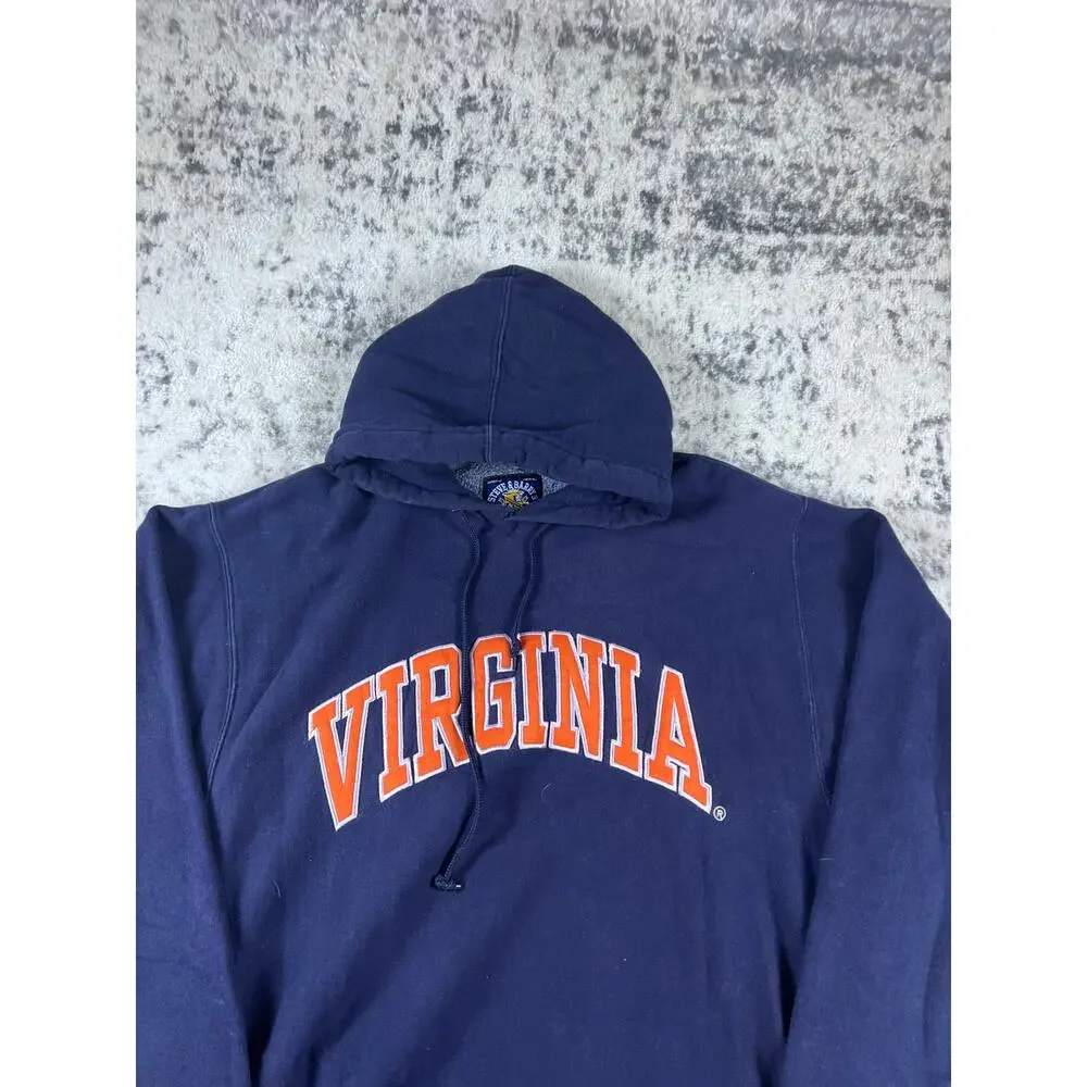 Vintage Steve & Barry's Spellout Hoodie Mens XL Blue Virginia Sports Sweatshirt